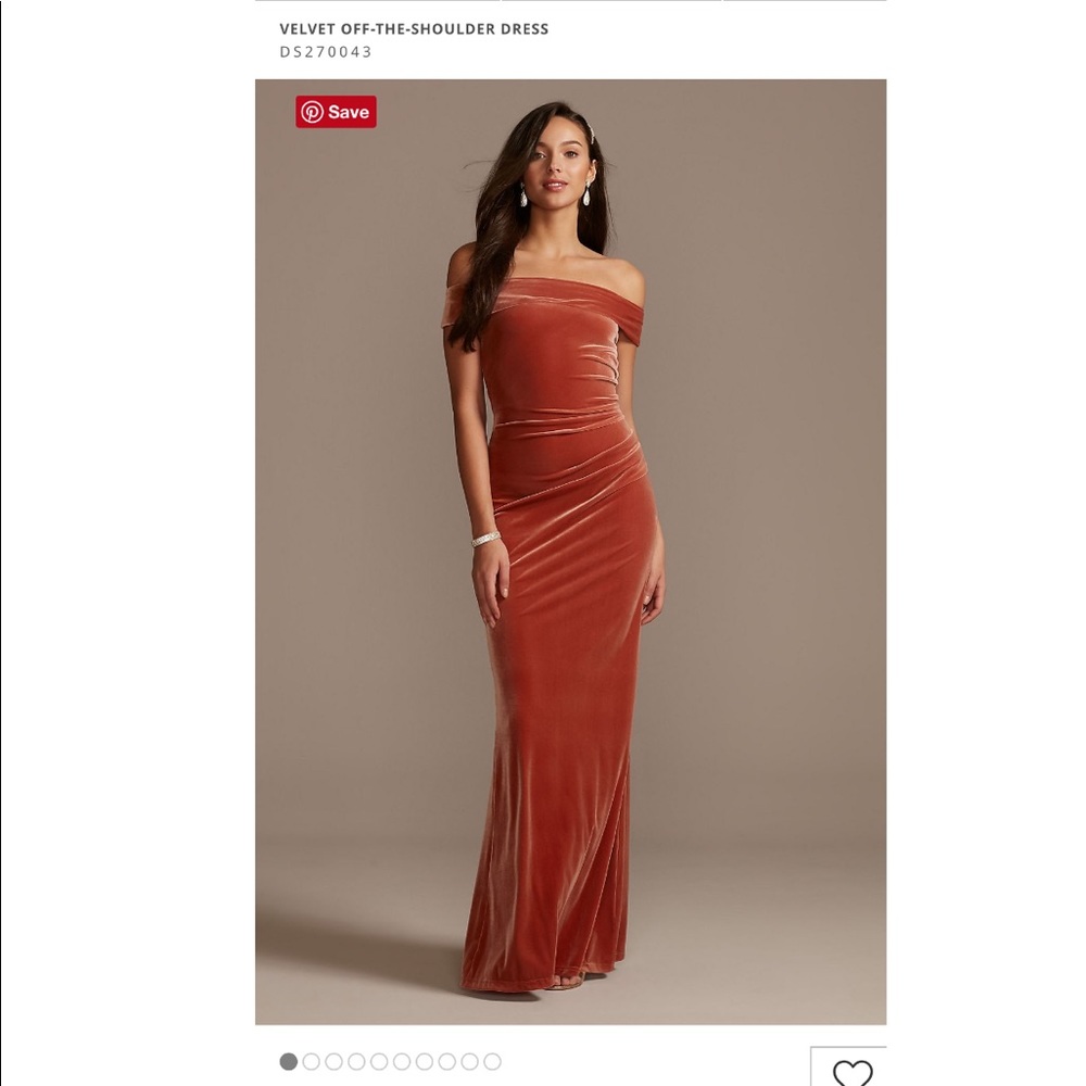NWT Velvet Off Shoulder Gown